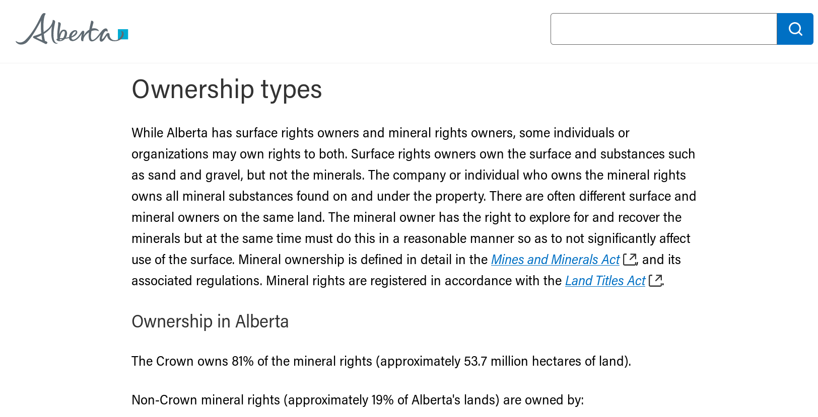 Alberta mineral rights