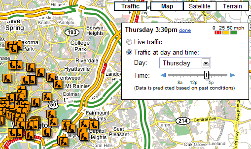 Google Maps traffic prediction